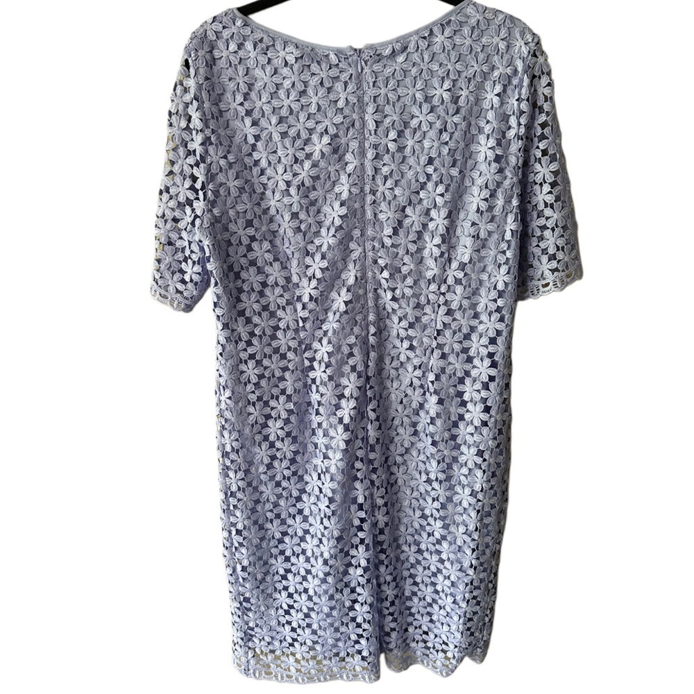 TAHARI ASL Lavender Purple Floral Lace Mini Dress Size 14 Women’s Date Business - Picture 6 of 6